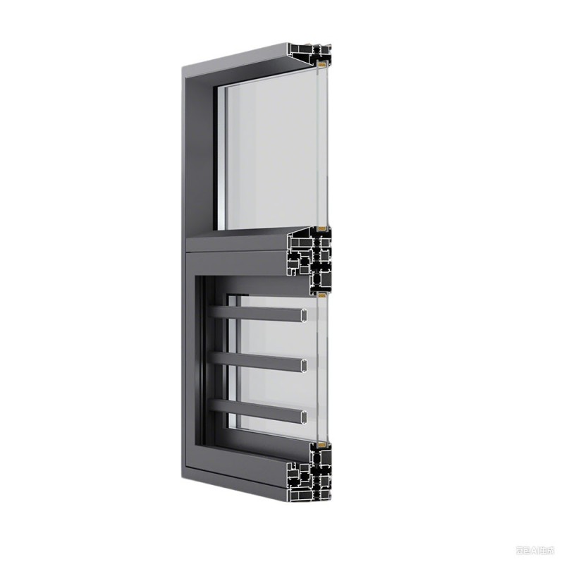 Double tempered glass aluminyo casement windows